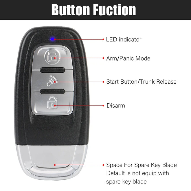 Car Start Stop Keyless Entry System Remote Start Kit Smartphone Control Universal One-button Start Push Systems