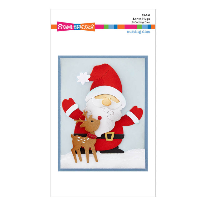 Santa Hugs Etched Dies from the Holiday Hugs Collection by Stampendous