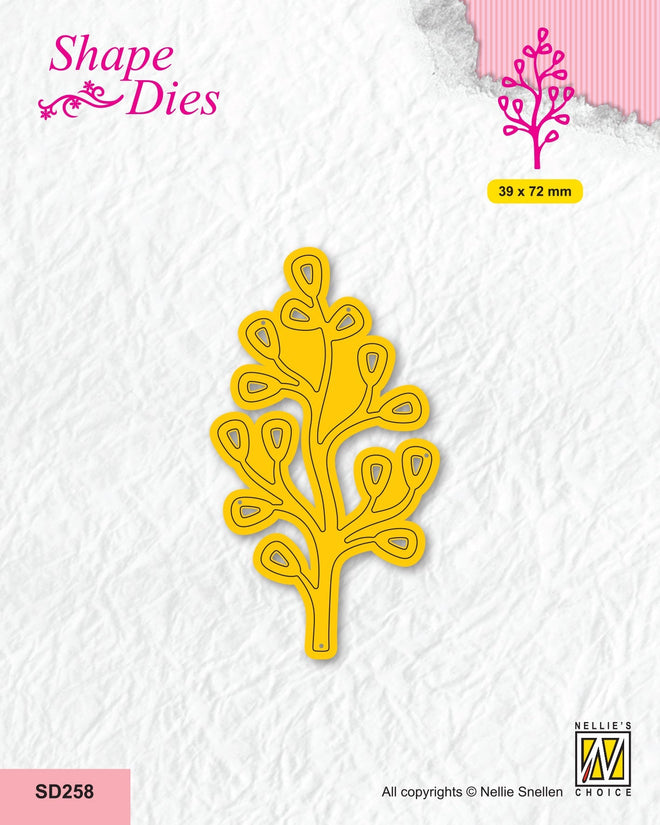 Nellie's Choice Shape Die - Garden - Branch With Leaves