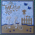 Nellie's Choice - Shape Die Blue Tandem Bicycle