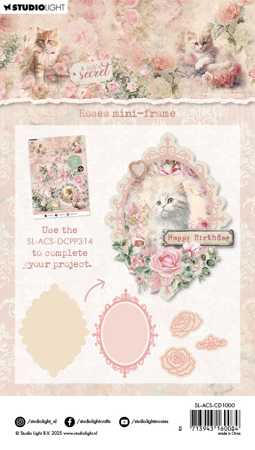 SL Cutting Die Roses Mini-Frame A Cat's Secret 9 Pieces