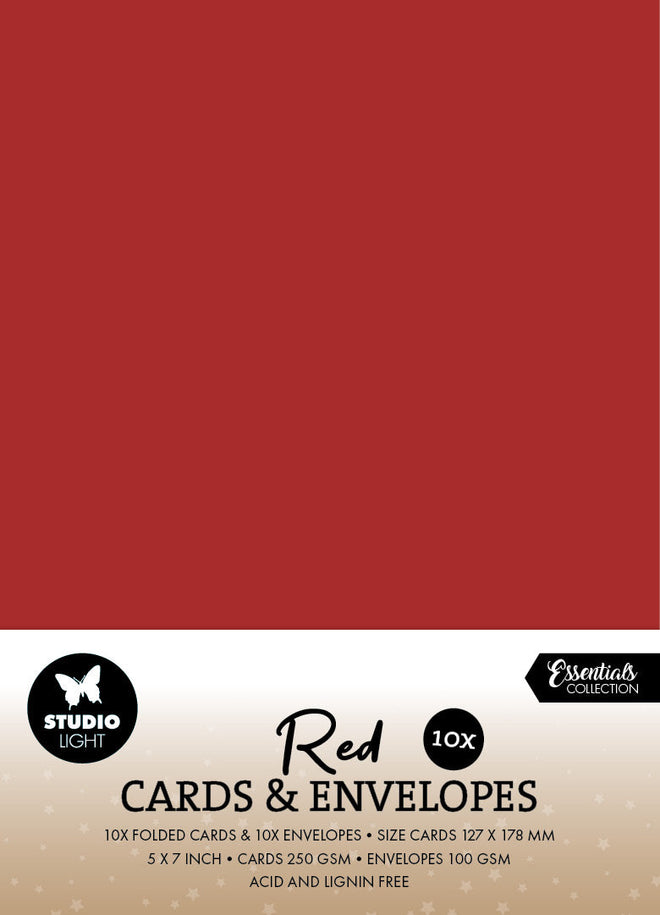 SL Cards & Envelopes Christmas Red Consumables 20 Pieces