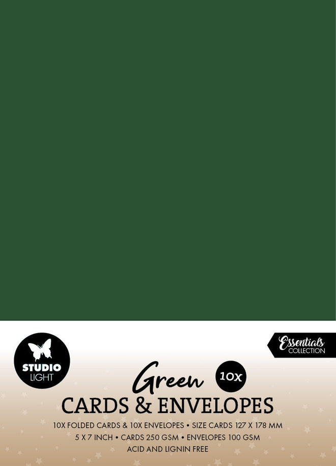SL Cards & Envelopes Christmas Green Consumables 20 Pieces
