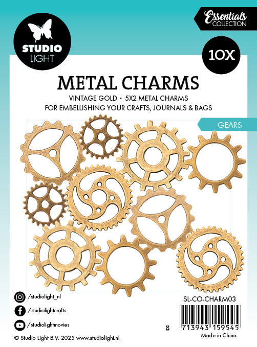 SL Metal Charms Gears Consumables 10 PC