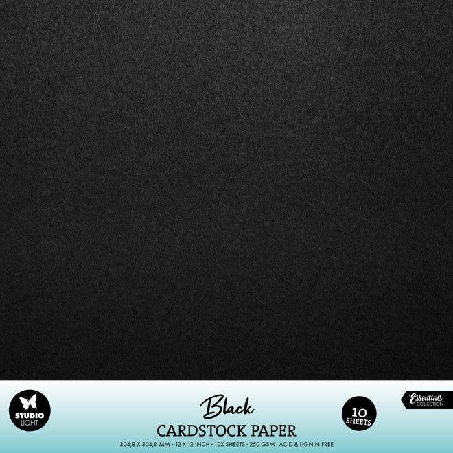 SL Paper Set Black Cardstock 250 gsm Essentials 10 Pieces