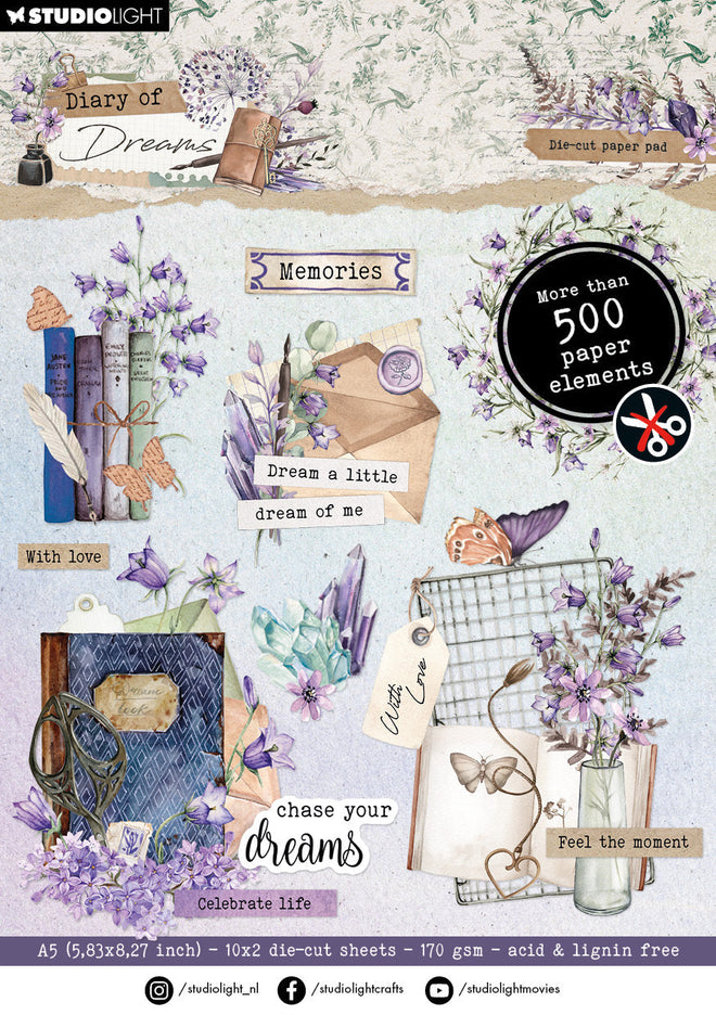 SL Die-Cut Paper Pad Paper Elements Diary of Dreams 20 SH