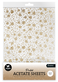 SL Acetate Sheet Snowflakes Gold Essentials 6 Sheets