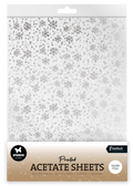 SL Acetate Sheet Snowflakes Silver Essentials 6 Sheets