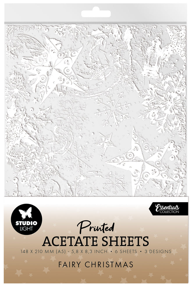 SL Acetate Sheets Snow, Fairies & Stars Essentials 6 Sheets