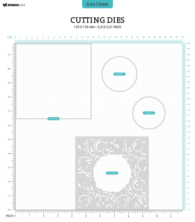 SL Cutting Die Swirl Frame Essentials 135x135x1mm 4 PC nr.466