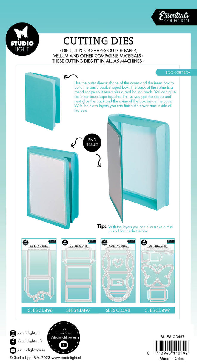 SL Cutting Die Book Box Essentials 283x151x1mm 10 PC nr.497