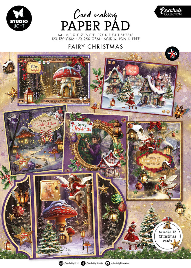 SL Card Making Pad Fairy Christmas Essentials 14 Sheets