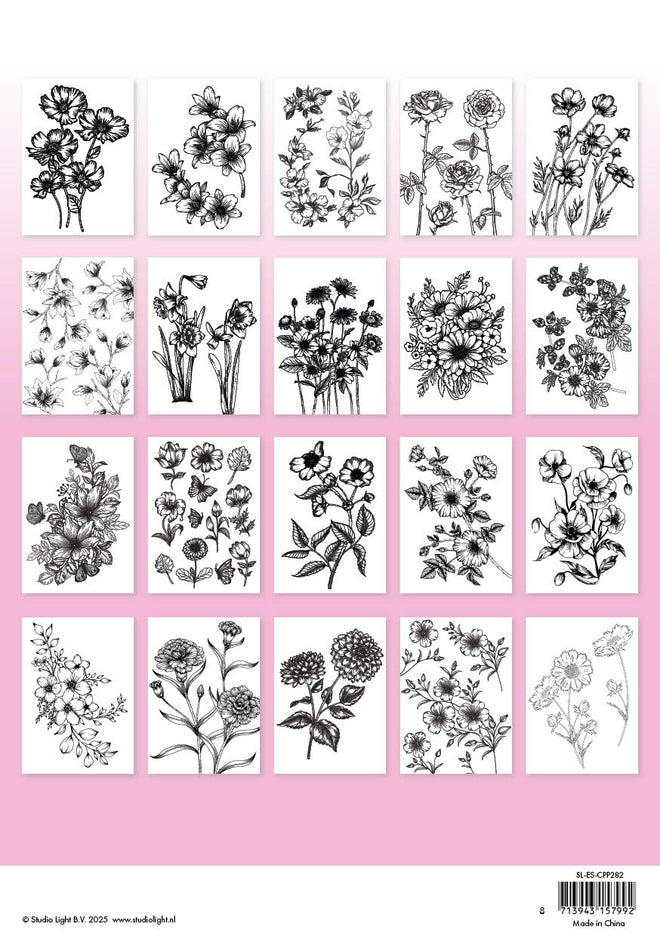 SL Coloring Pages Flowers Essentials 20 Sheets