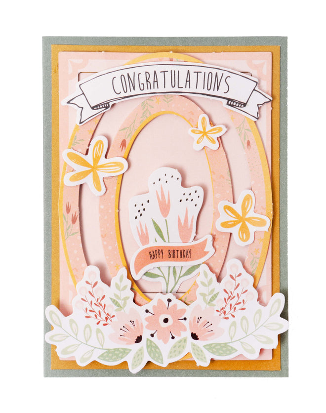 SL Die-Cut Block Floral Pastel Frames Essentials 105x148x3mm 24 SH nr.65