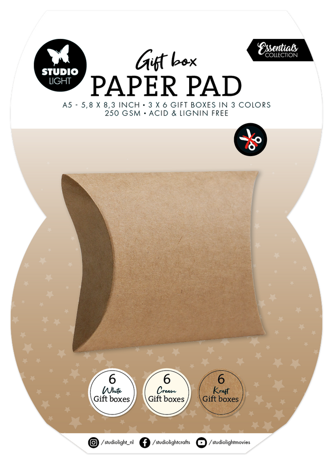 SL Giftbox Paper Pad Pillow Box Essentials 18 Sheets