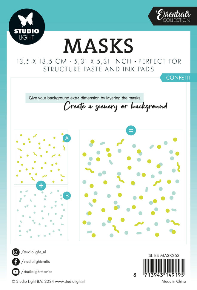 SL Mask Confetti Essentials 135x135x1mm 2 PC nr.263