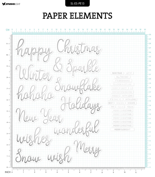 SL Paper Elements Silver Sentiments Essentials 40 PC