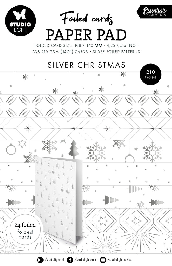 SL Foiled Cards Silver Patterns Essentials 24 Sheets