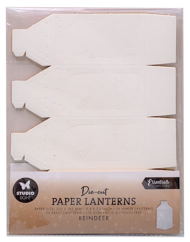 SL Die-Cut Paper Lanterns Reindeer Essentials 10 Sheets