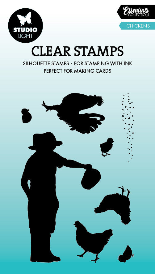 SL Clear Stamp Chickens Essentials 8 Pieces