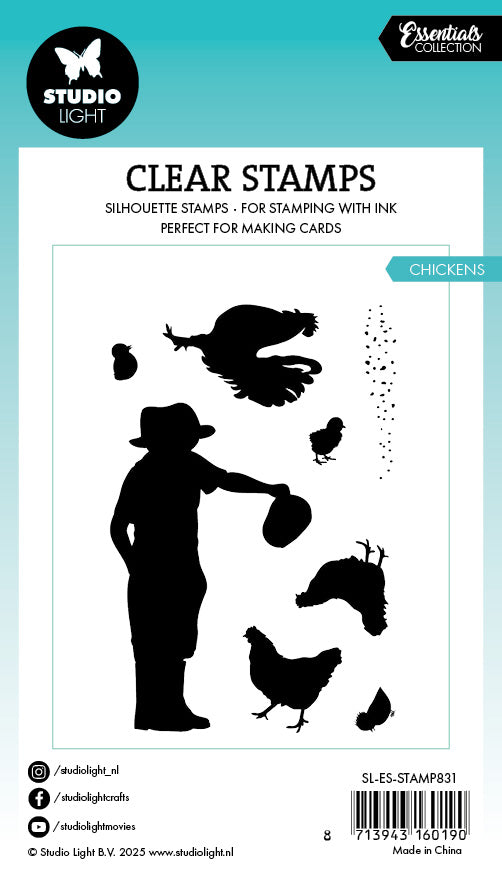 SL Clear Stamp Chickens Essentials 8 Pieces