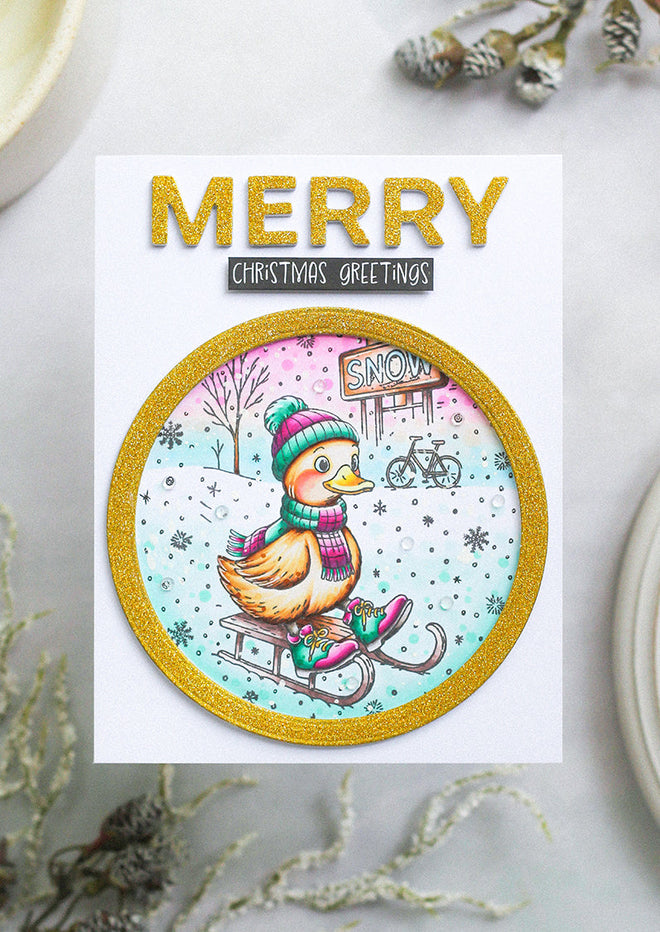 SL Clear Stamp Duck On A Sleigh Essentials 74x105x1mm 1 Pieces