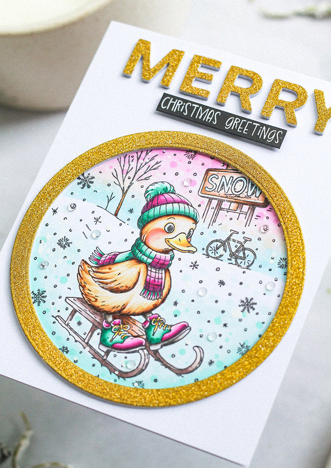 SL Clear Stamp Duck On A Sleigh Essentials 74x105x1mm 1 Pieces