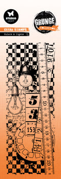 SL Clear Stamp Rulers & Lights Grunge Collection 1 PC
