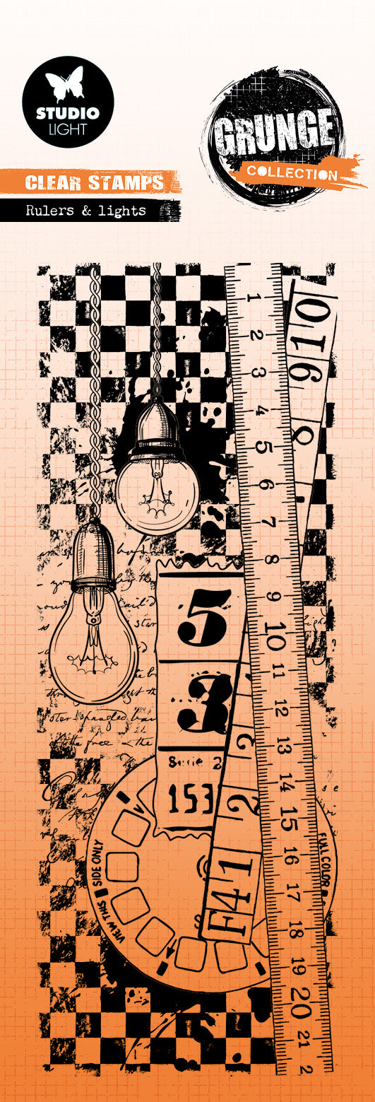 SL Clear Stamp Rulers & Lights Grunge Collection 1 PC