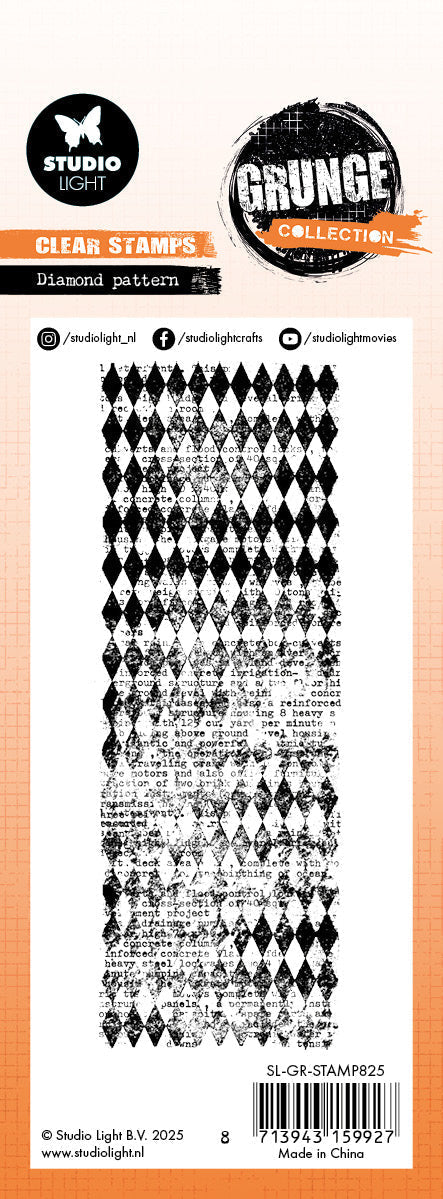 SL Clear Stamp Diamond Pattern Grunge Collection 1 PC