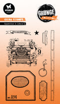 SL Clear Stamp Typewriter & Labels Grunge Collection 10 PC