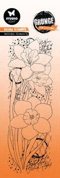 SL Clear Stamp Daffodil Flowers Grunge Collection 68x202x3mm 1 PC nr.396