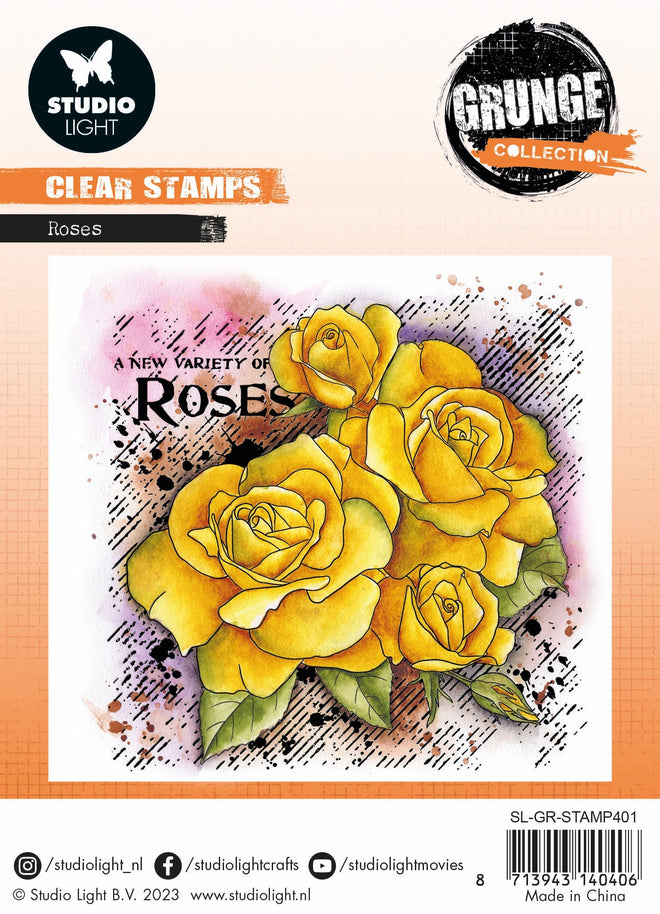 SL Clear Stamp Roses Grunge Collection 122x122x3mm 1 PC nr.401