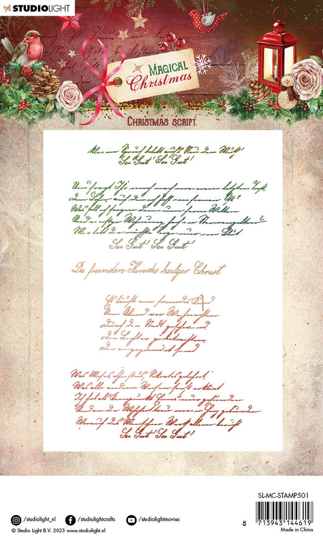 SL Clear Stamp Christmas Script Magical Christmas 87x129x3mm 1 PC nr.501