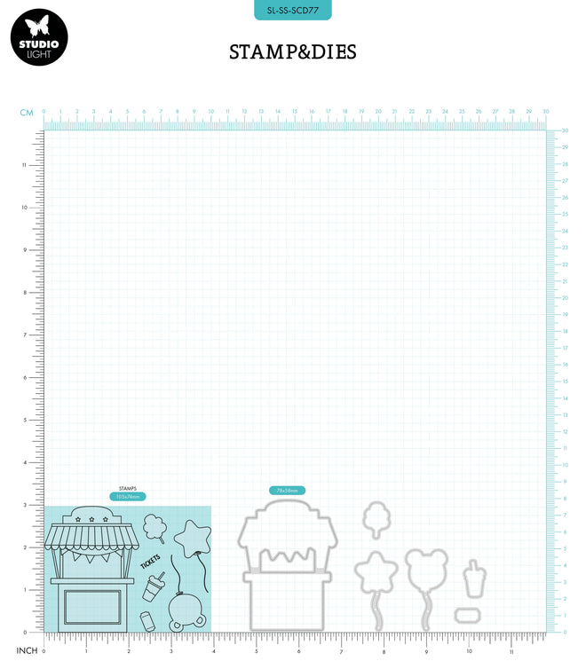 SL Stamp & Die Theme Park Sweet Stories 14 PC