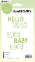 SS Clear Stamp Quotes Large Hello Spring Sweet Stories 105x148x3mm 4 PC nr.214