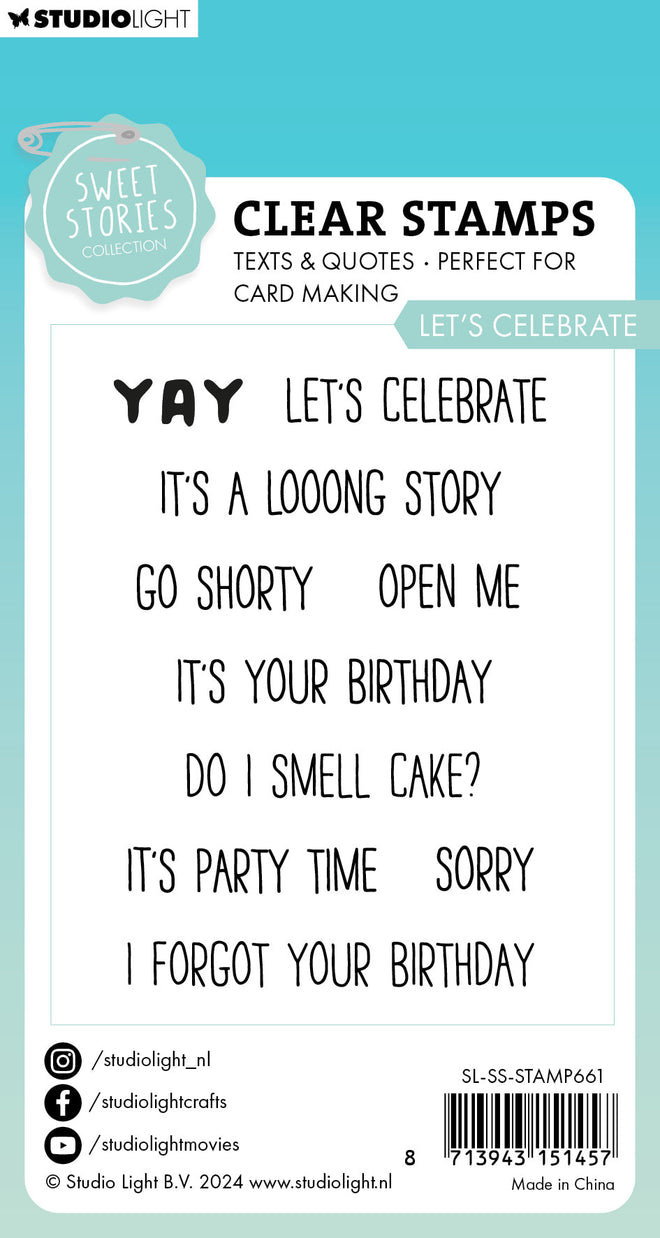 SL Clear Stamp Let's Celebrate Sweet Stories 10 PC