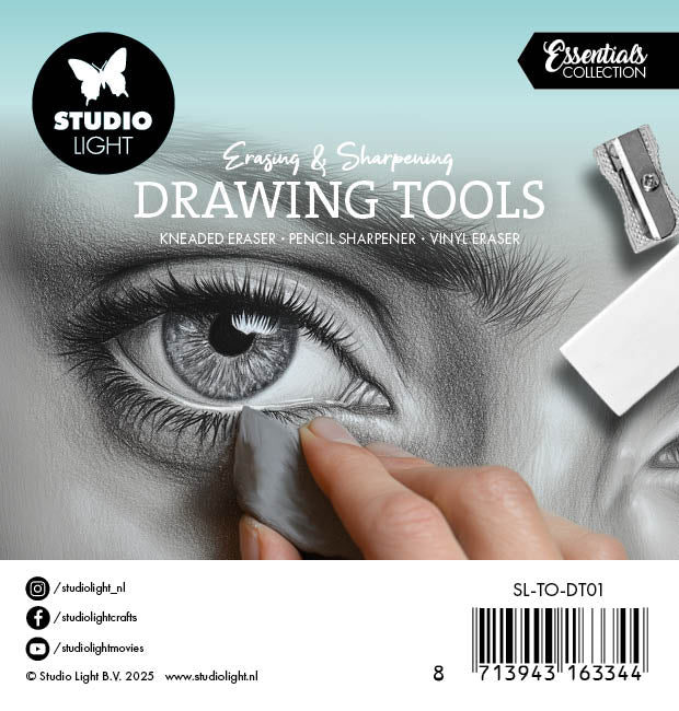 SL Drawing Tools Kneaded & Vinyl Eraser, Sharpener Essentials 3 Pieces