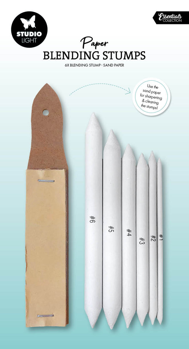 SL Drawing Tools Paper Blending Stumps & Sand Paper Essentials 7 Pieces