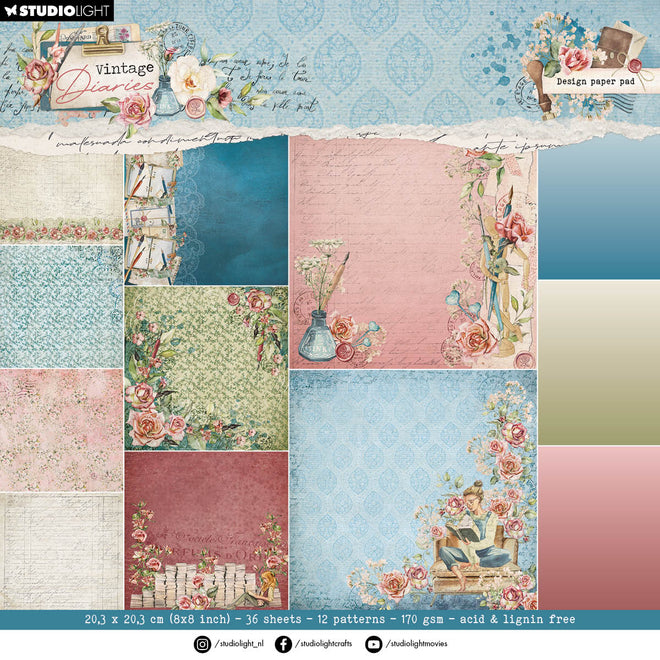 SL Design Paper Pad Background Paper Vintage Diaries 36 SH