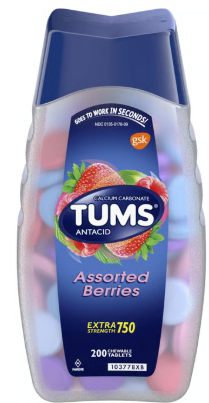 Tums Extra Strength 750mg Antacids Assorted Berries 200 Count