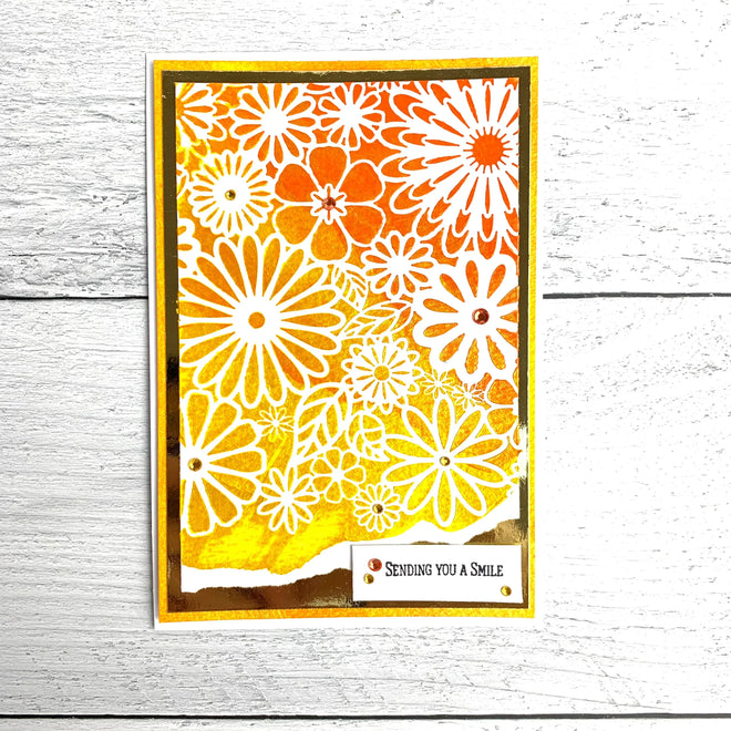 The Crafters Workshop 6x6 Stencil Flower Frenzy