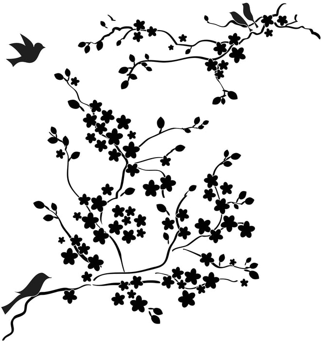 The Crafters Workshop 6x6 Stencil Cherry Blossoms