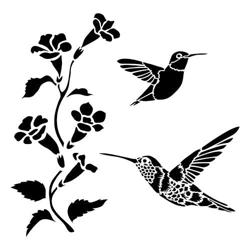 The Crafters Workshop 6x6 Stencil Hummingbirds