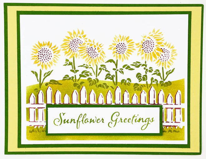 The Crafters Workshop A2 Layered Fenced Sunflowers