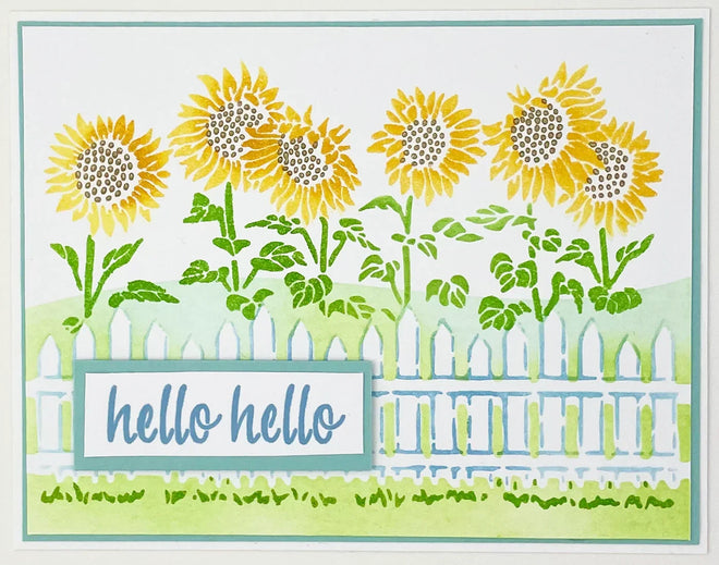 The Crafters Workshop A2 Layered Fenced Sunflowers