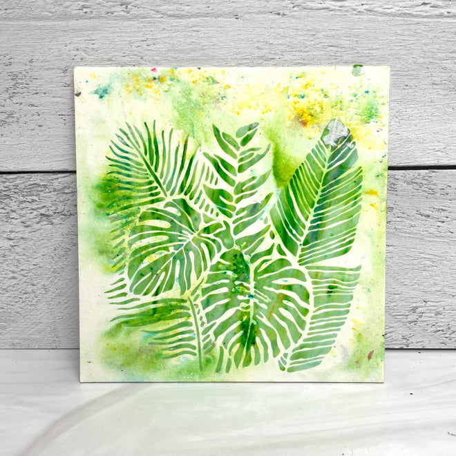 The Crafters Workshop 6x6 Stencil Tropical Fronds