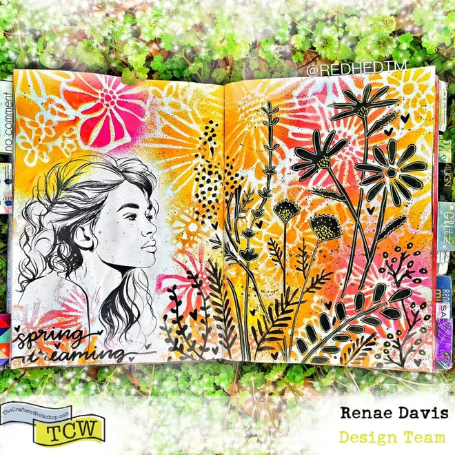 The Crafters Workshop 6x6 Stencil Summer Meadow