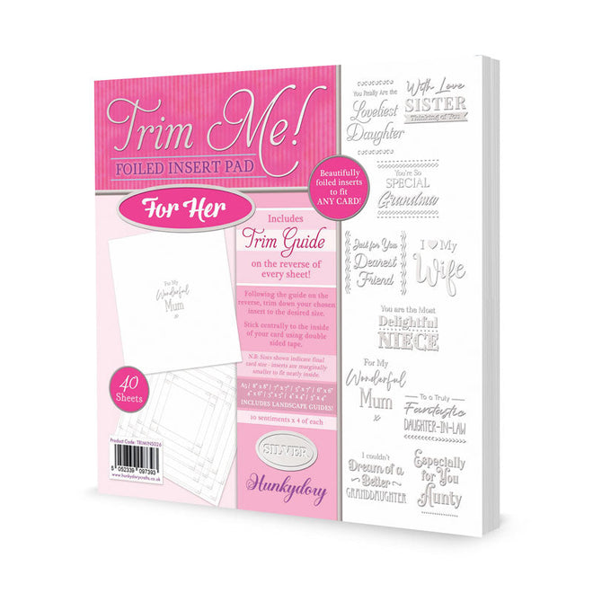 Trim Me! Foiled Insert Pad - For Her - Silver