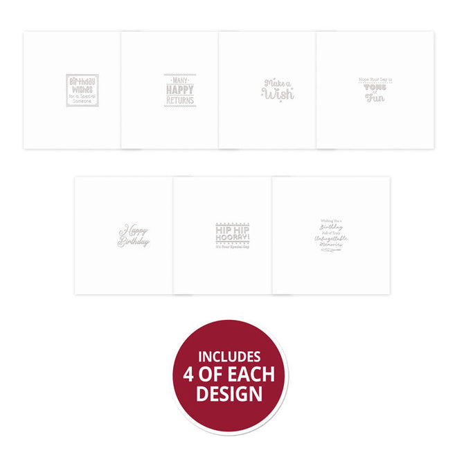 Trim Me! Foiled Insert Pad - Many Happy Returns - Silver